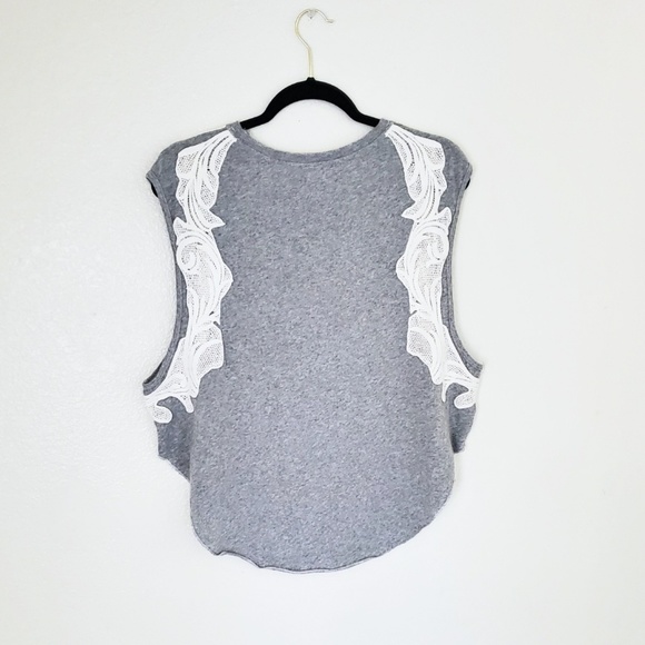We The Free Grey Top with Lace Side Panels - Picture 5 of 7
